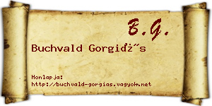 Buchvald Gorgiás névjegykártya